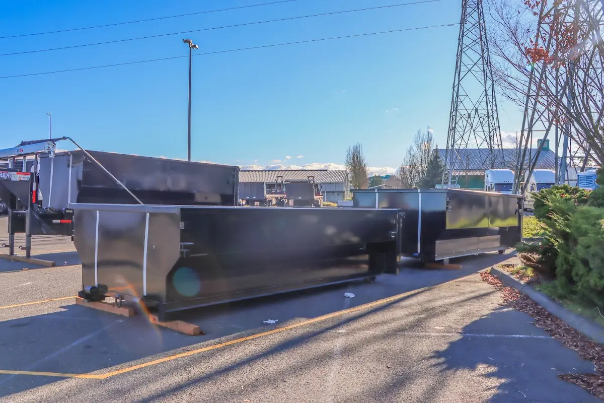 Roll-off dumpster ready for waste disposal at job site for 20 Yard Dumpster Rental in Ferndale